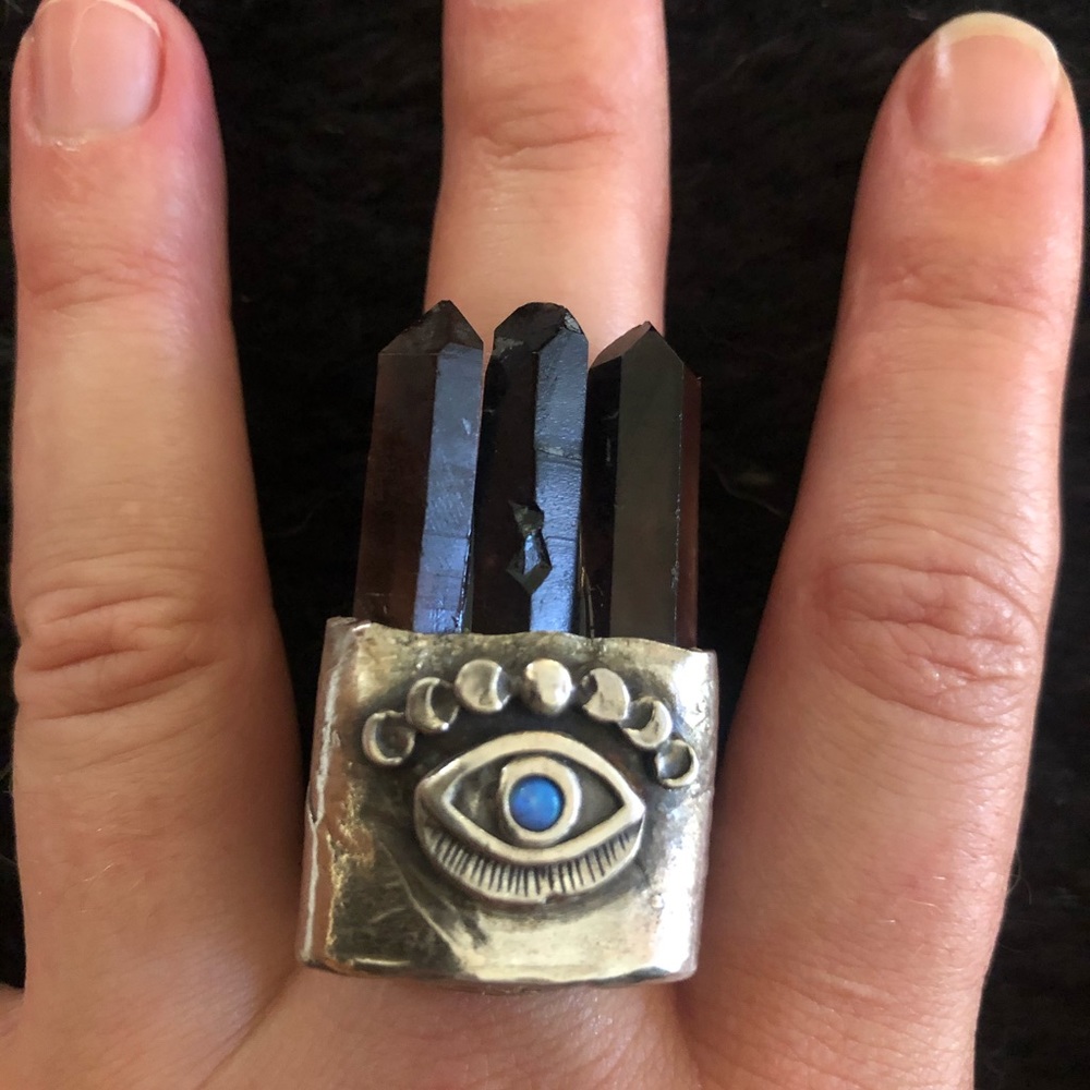 Opal and Smokey Quartz Ring -  By Army of Rokosz